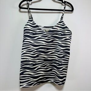 Brunette The Label Silky Satin Zebra‑Print Cami – Black & White Animal Print